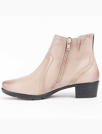 Botín De Piel Con Tacón Para Mujer. Purapiel Botilina