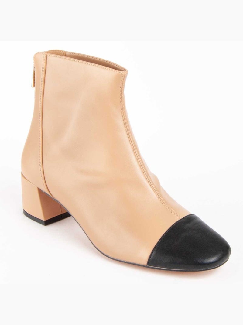 Botín De Tacón Para Mujer.  Montevita  Botinia Beige - Kiabi