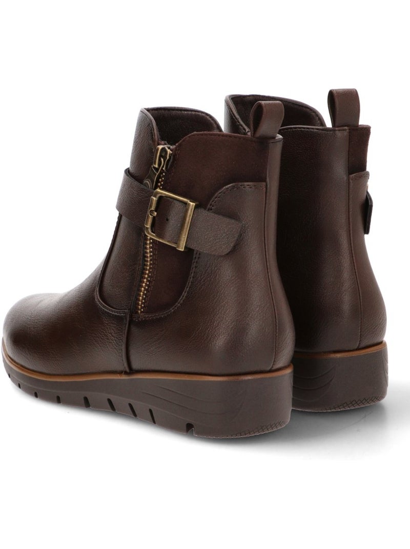 Botin Diario Mujer Cuña Media - Stay Marrón - Kiabi