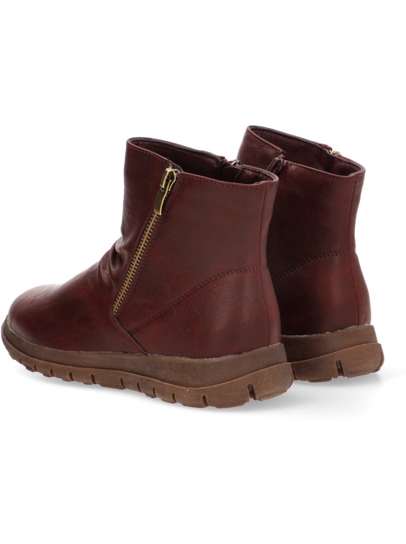 Botin diario mujer suela plana - armony Burdeos - Kiabi