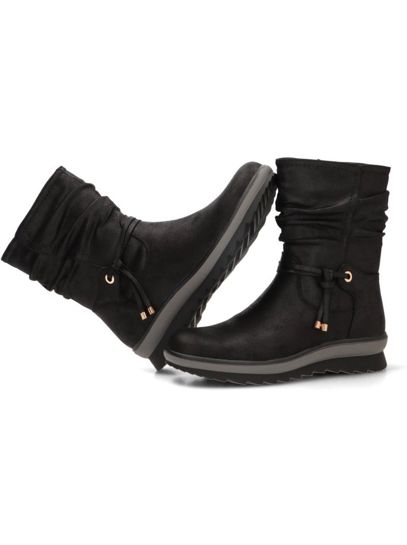 Botin diario mujer suela plana - etika Negro - Kiabi