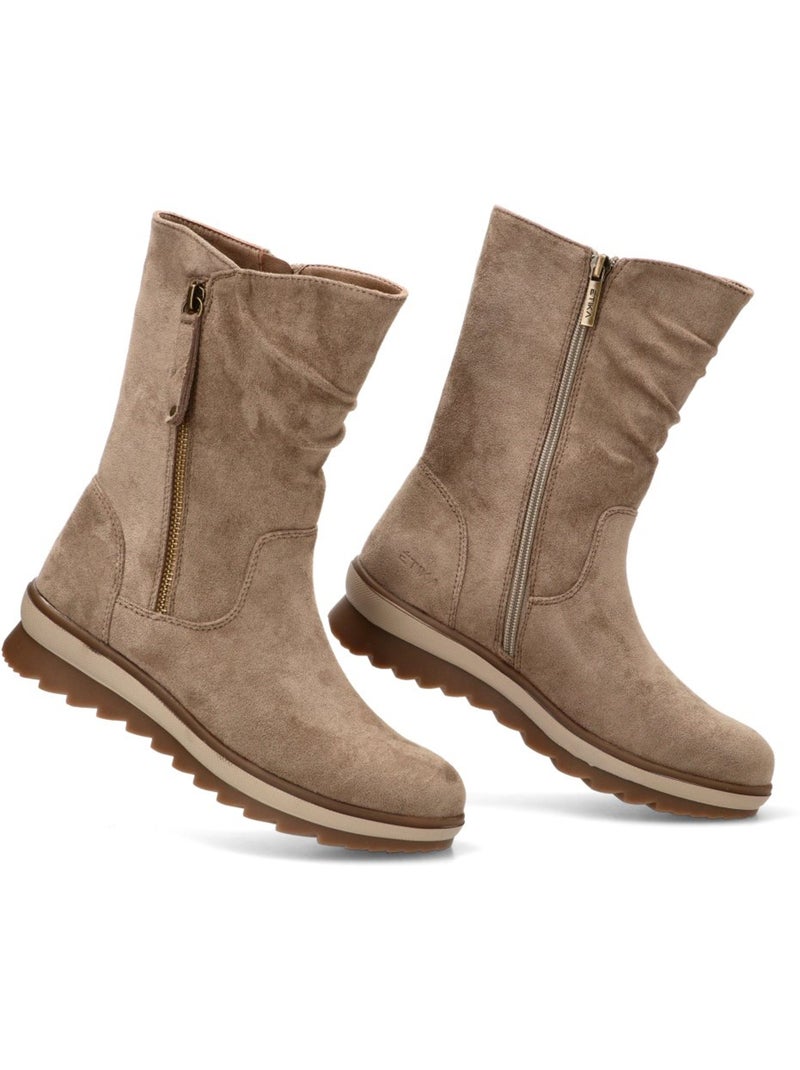 Botin Diario Mujer Suela Plana - Etika Taupe - Kiabi