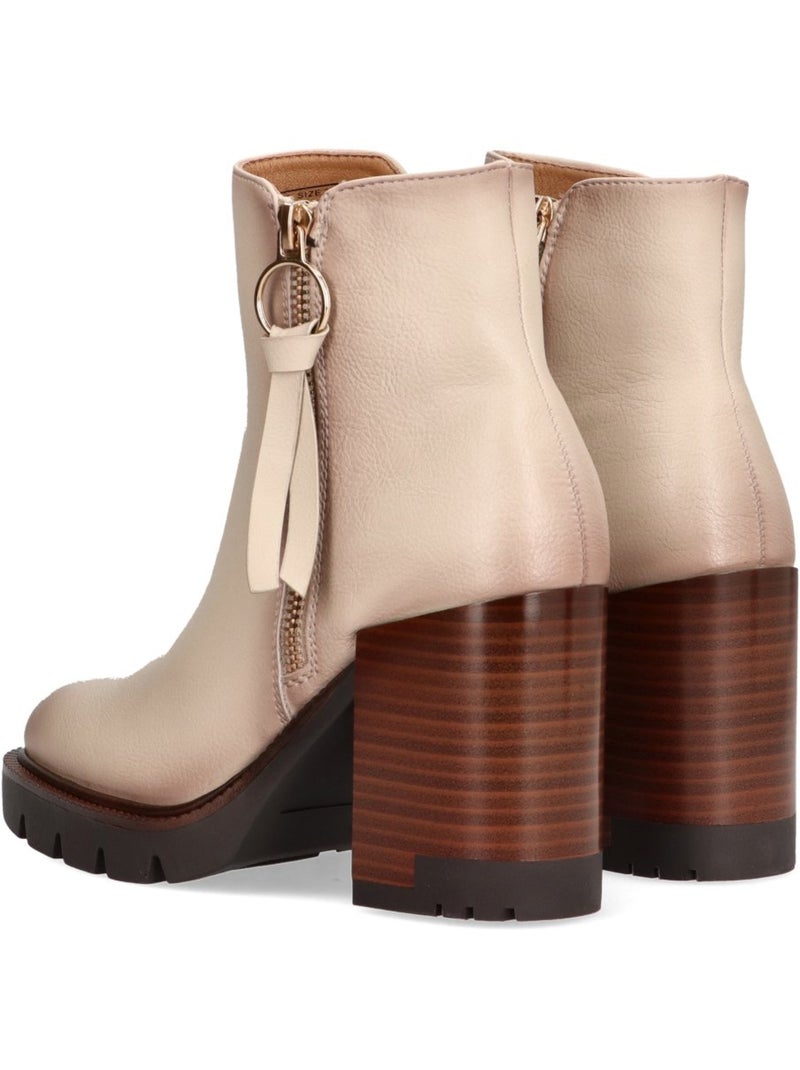 Botin Diario Mujer Tacón Alto - Etika Beige - Kiabi