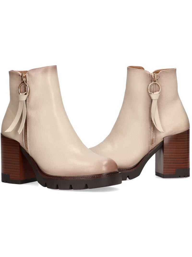 Botin Diario Mujer Tacón Alto - Etika Beige - Kiabi