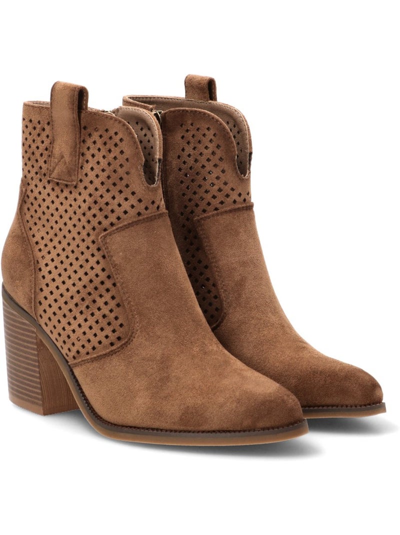 Botin Diario Mujer Tacón Alto - Etika Camel - Kiabi