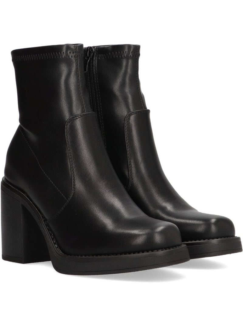Botin Diario Mujer Tacón Alto - Etika Negro - Kiabi