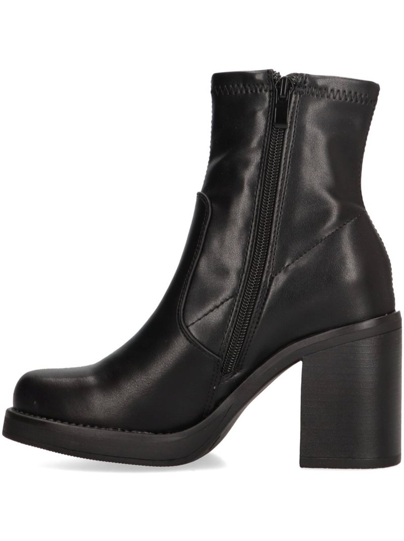 Botin Diario Mujer Tacón Alto - Etika Negro - Kiabi