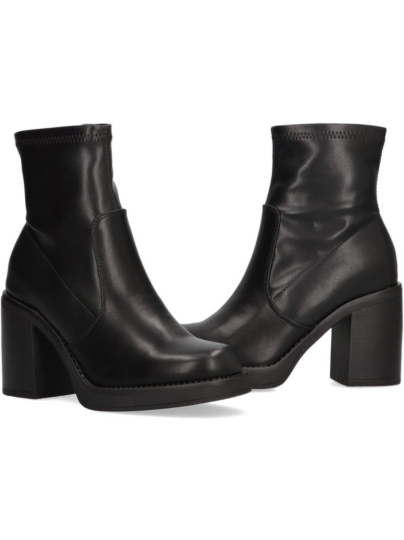 Botin Diario Mujer Tacón Alto - Etika Negro - Kiabi
