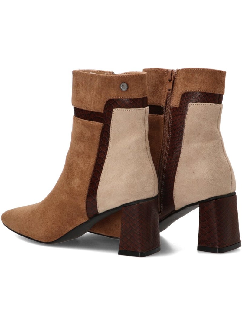 Botin diario mujer tacón alto - luna collection Camel - Kiabi