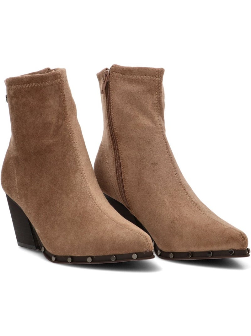 Botin diario mujer tacón alto - luna collection Caqui - Kiabi