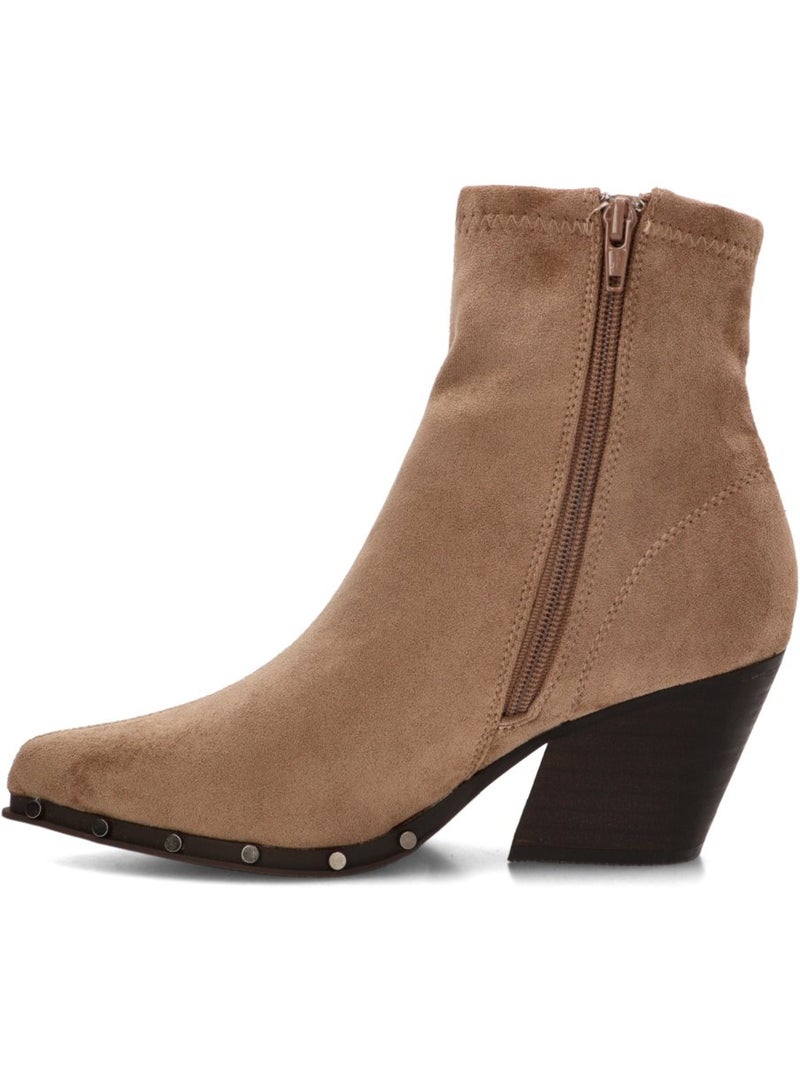 Botin diario mujer tacón alto - luna collection Caqui - Kiabi