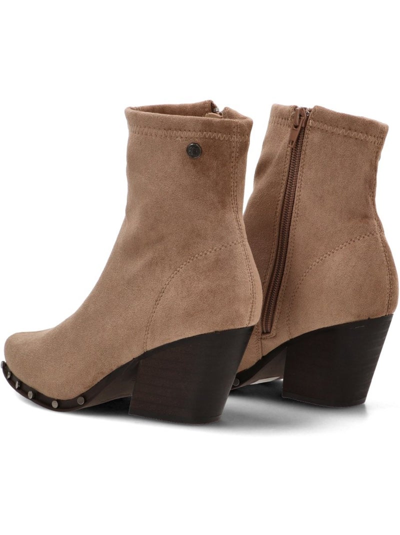 Botin diario mujer tacón alto - luna collection Caqui - Kiabi
