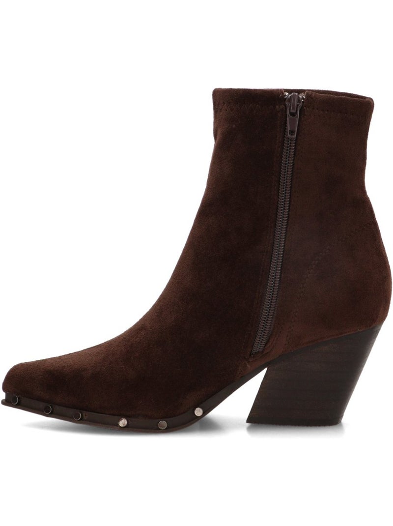 Botin diario mujer tacón alto - luna collection Marrón capuchino - Kiabi