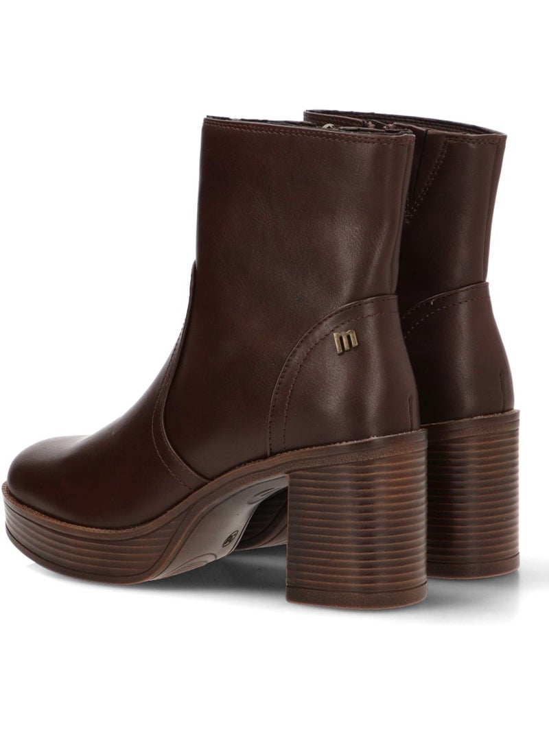 Botin diario mujer tacón alto - mustang Marrón capuchino - Kiabi