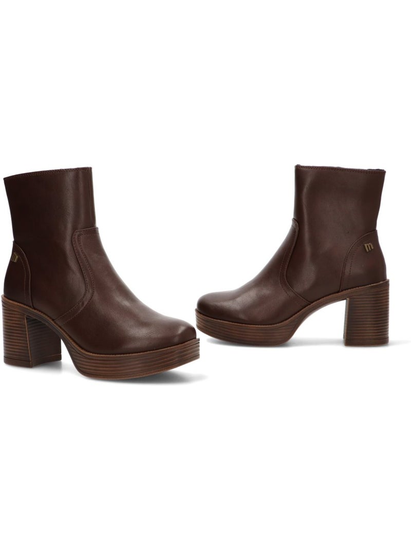 Botin diario mujer tacón alto - mustang Marrón capuchino - Kiabi