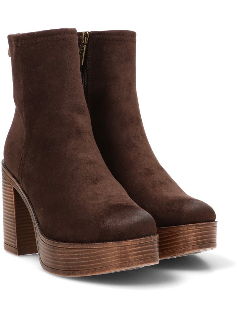 Botin diario mujer tacón alto - mustang Marrón capuchino - Kiabi