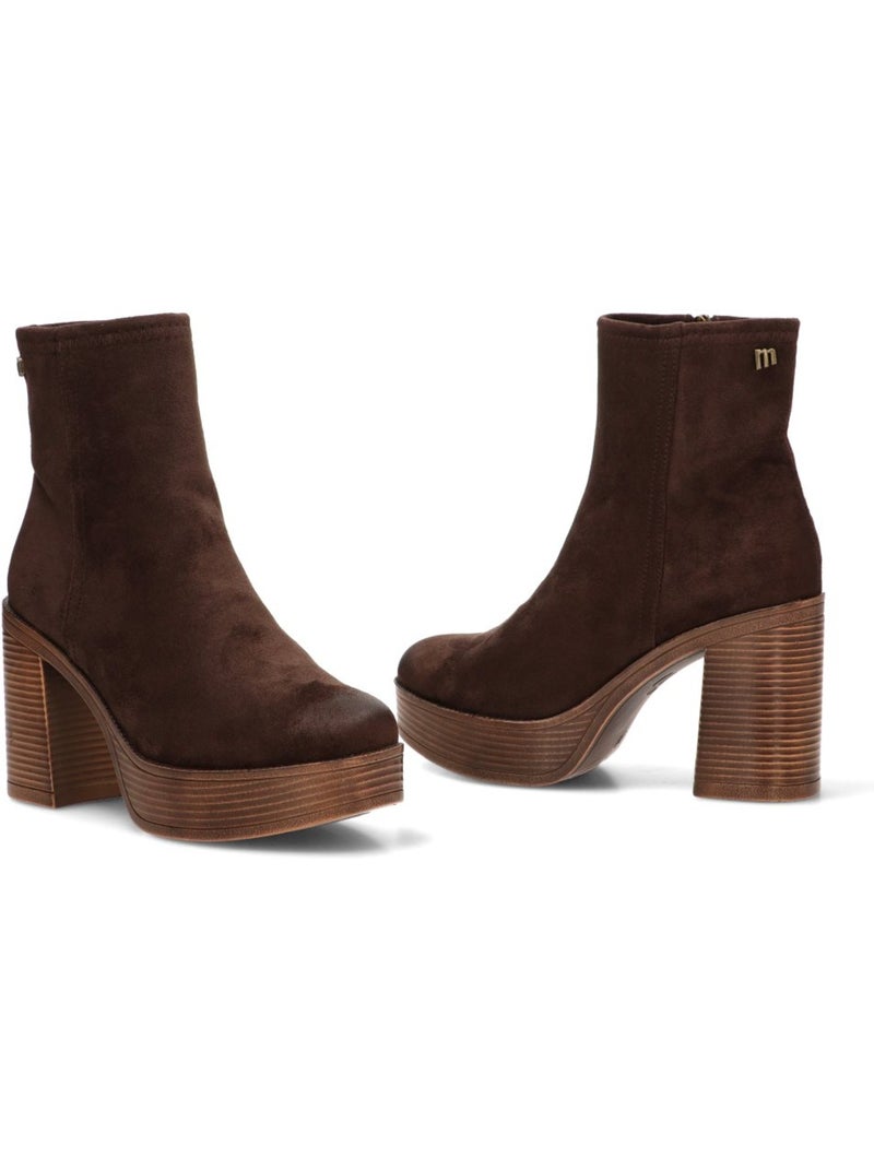 Botin diario mujer tacón alto - mustang Marrón capuchino - Kiabi