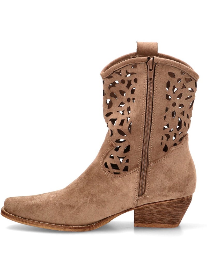 Botin Diario Mujer Tacón Medio - Buonarotti Beige - Kiabi