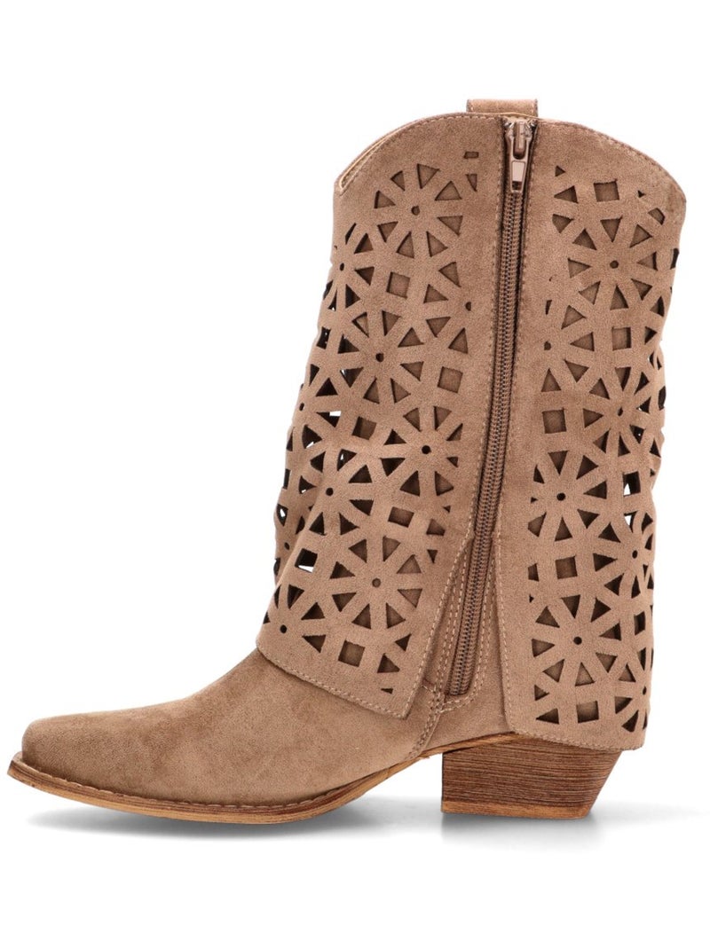 Botin Diario Mujer Tacón Medio - Buonarotti Beige - Kiabi