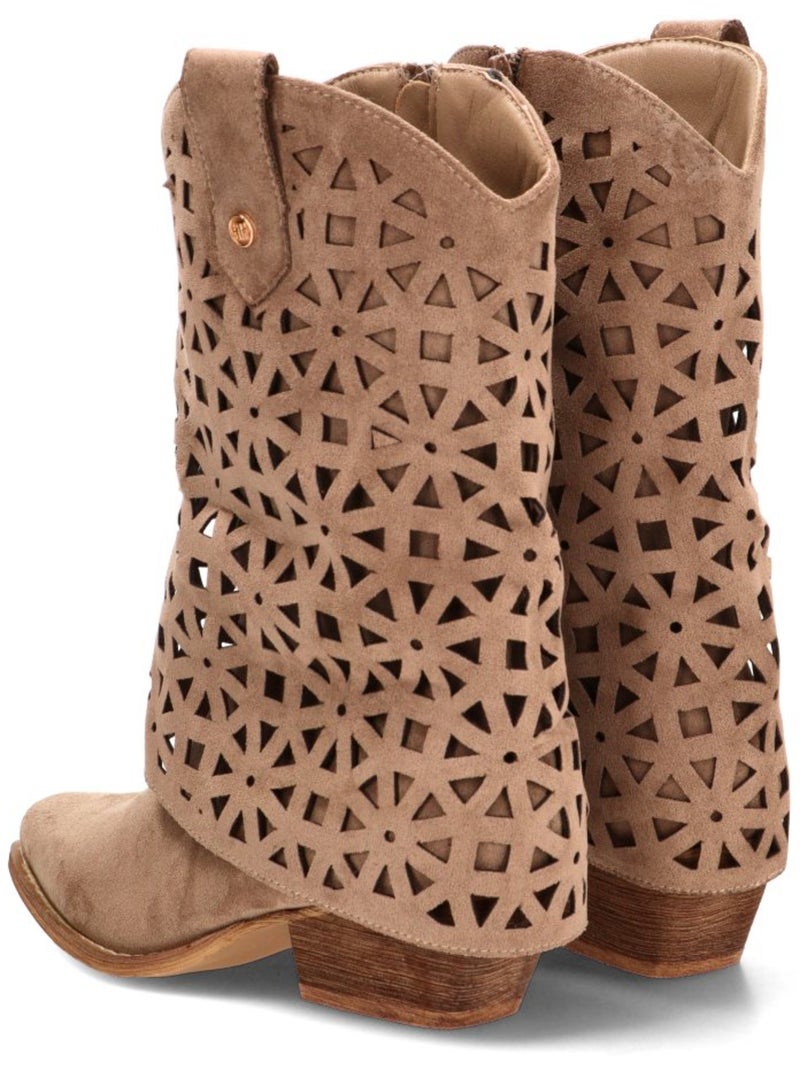 Botin Diario Mujer Tacón Medio - Buonarotti Beige - Kiabi