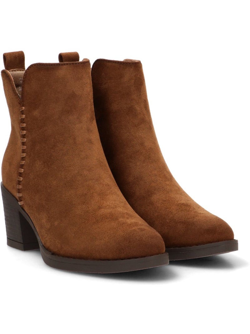 Botin diario mujer tacón medio - etika Camel - Kiabi