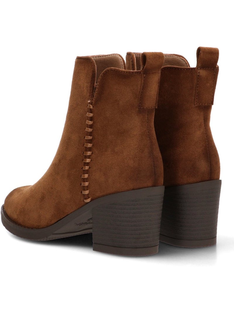 Botin diario mujer tacón medio - etika Camel - Kiabi