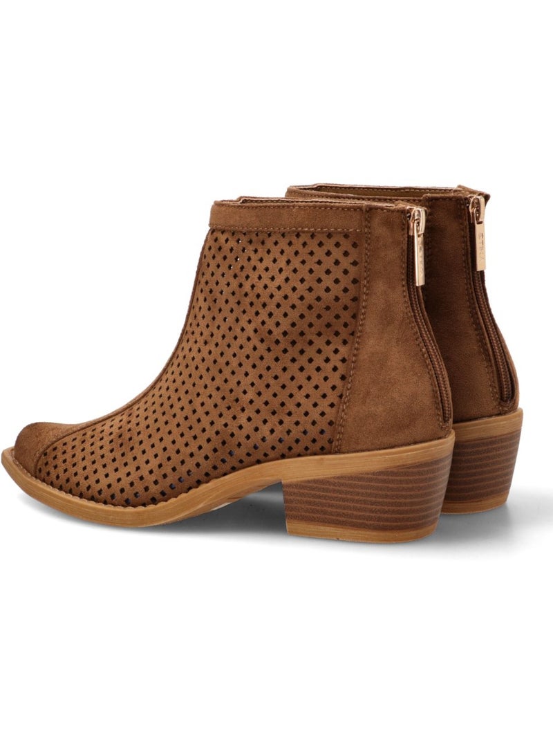 Botin Diario Mujer Tacón Medio - Etika Camel - Kiabi