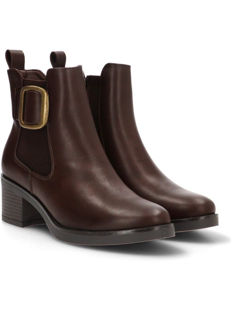 Botin Diario Mujer Tacón Medio - Hispaflex Marrón - Kiabi