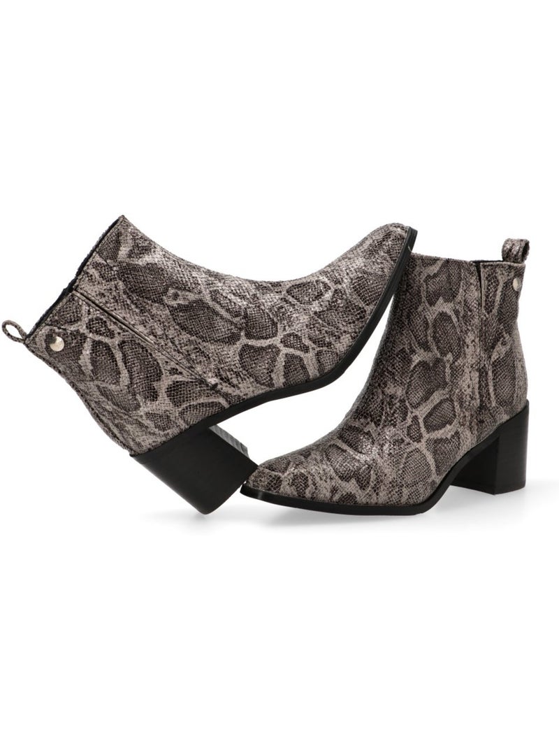 Botin Diario Mujer Tacón Medio - Isteria Negro Verde - Kiabi