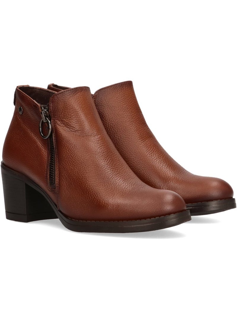 Botin Diario Mujer Tacón Medio - Luna Collection Marrón claro - Kiabi
