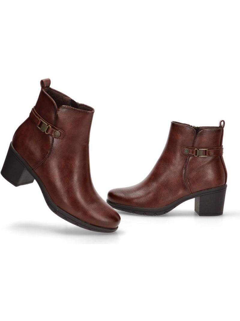 Botin Diario Mujer Tacón Medio - Luna Collection Marrón - Kiabi