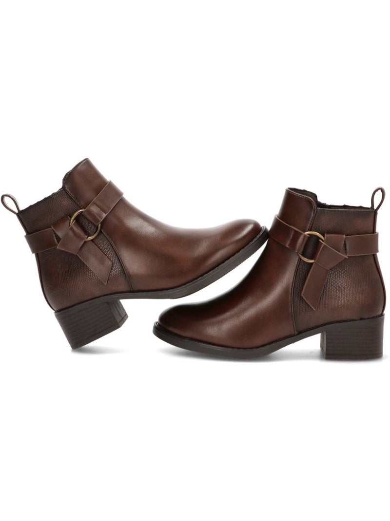 Botin diario mujer tacón medio - stay Marrón - Kiabi