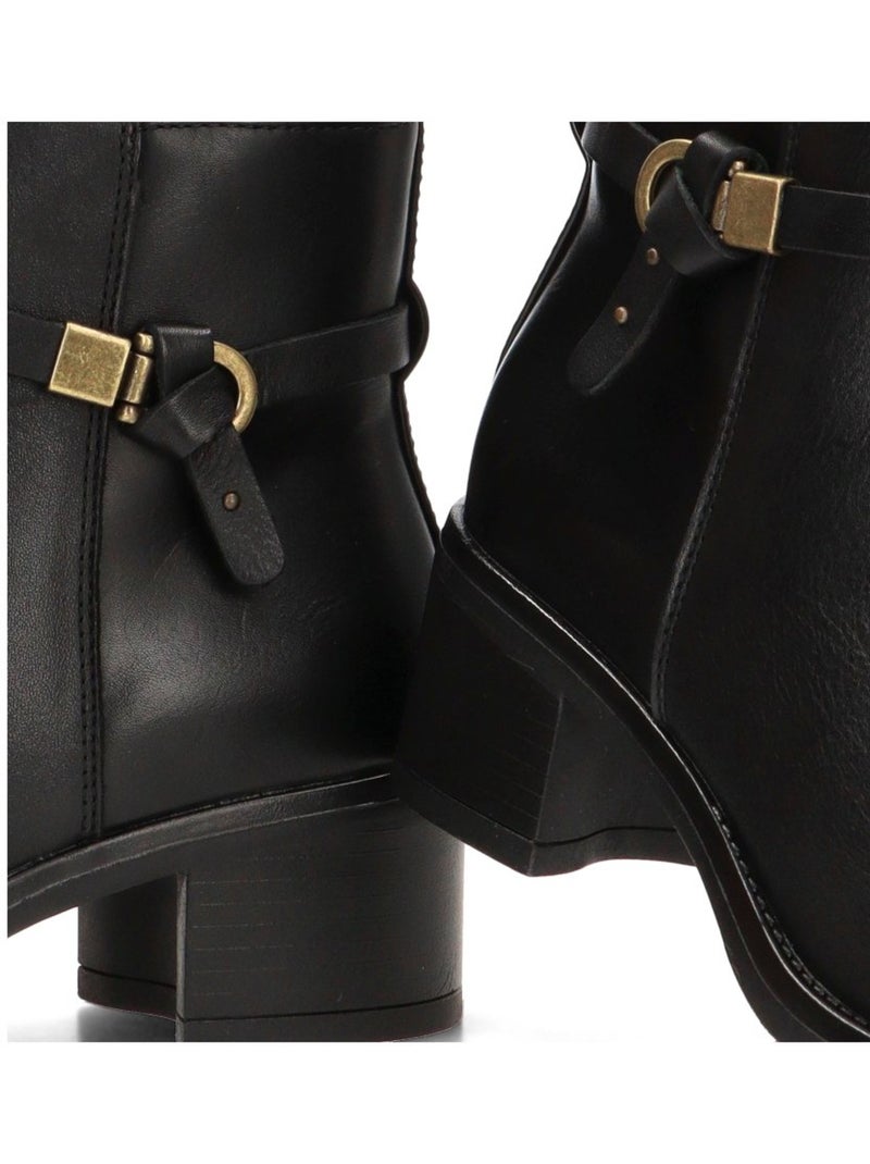 Botin diario mujer tacón medio - traviata Negro - Kiabi