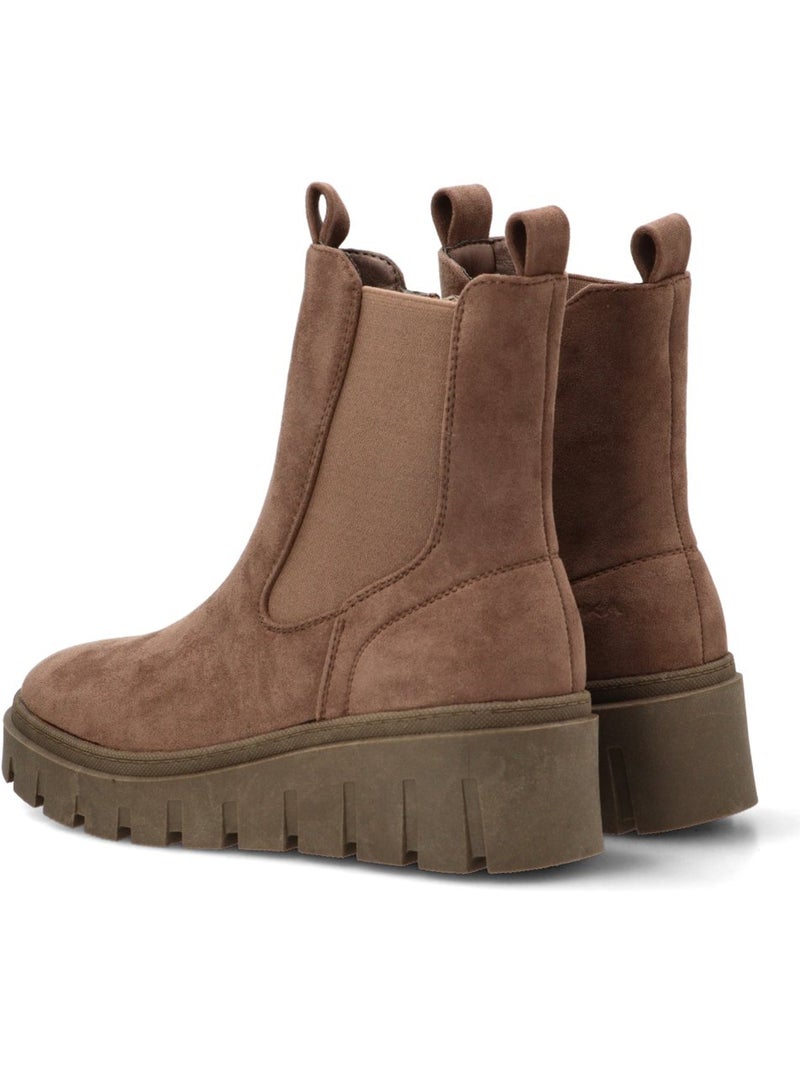 Botin militar mujer cuña media - etika Taupe - Kiabi