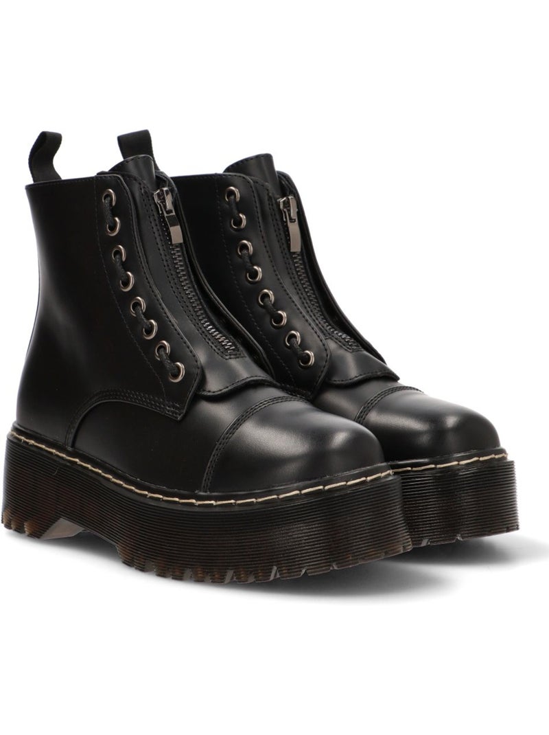 Botin Militar Mujer Suela Doble - Luna Collection Negro - Kiabi