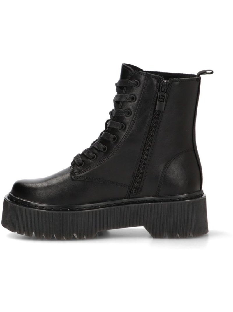 Botin militar mujer suela doble - mustang Negro - Kiabi
