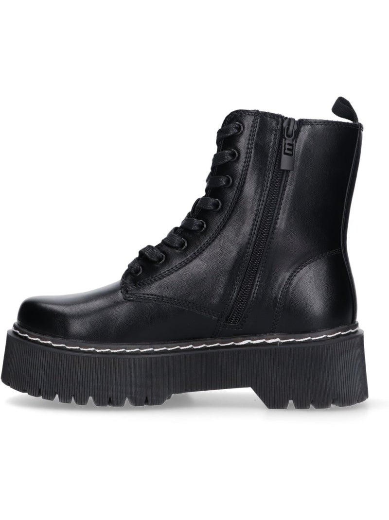 Botin Militar Mujer Suela Doble - Mustang Negro - Kiabi
