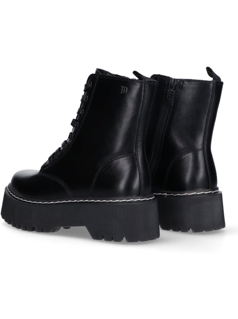 Botin Militar Mujer Suela Doble - Mustang Negro - Kiabi
