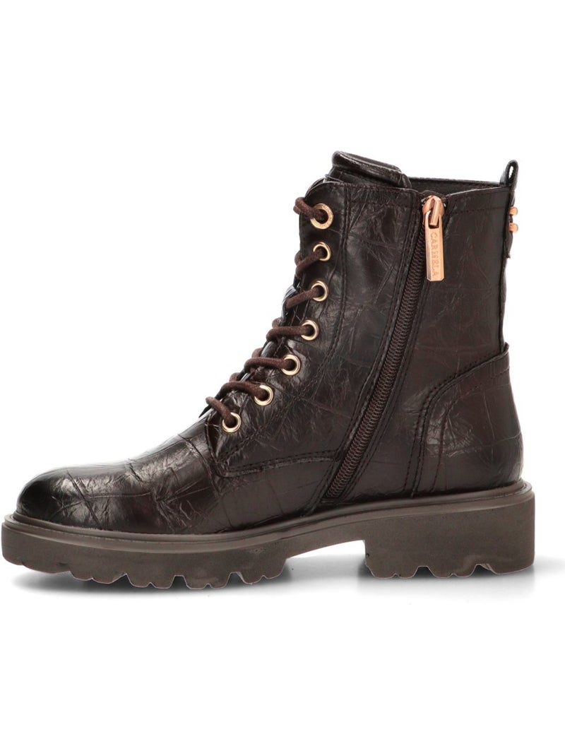 Botin militar mujer suela plana - carmela Marrón - Kiabi