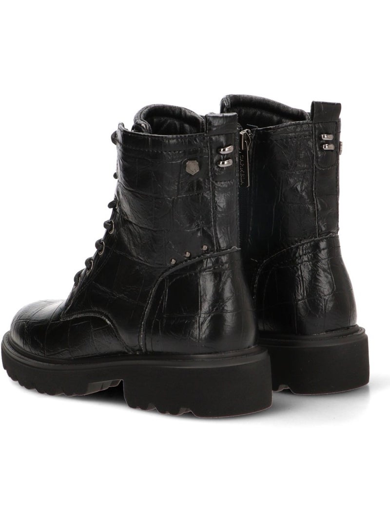 Botin militar mujer suela plana - carmela Negro - Kiabi