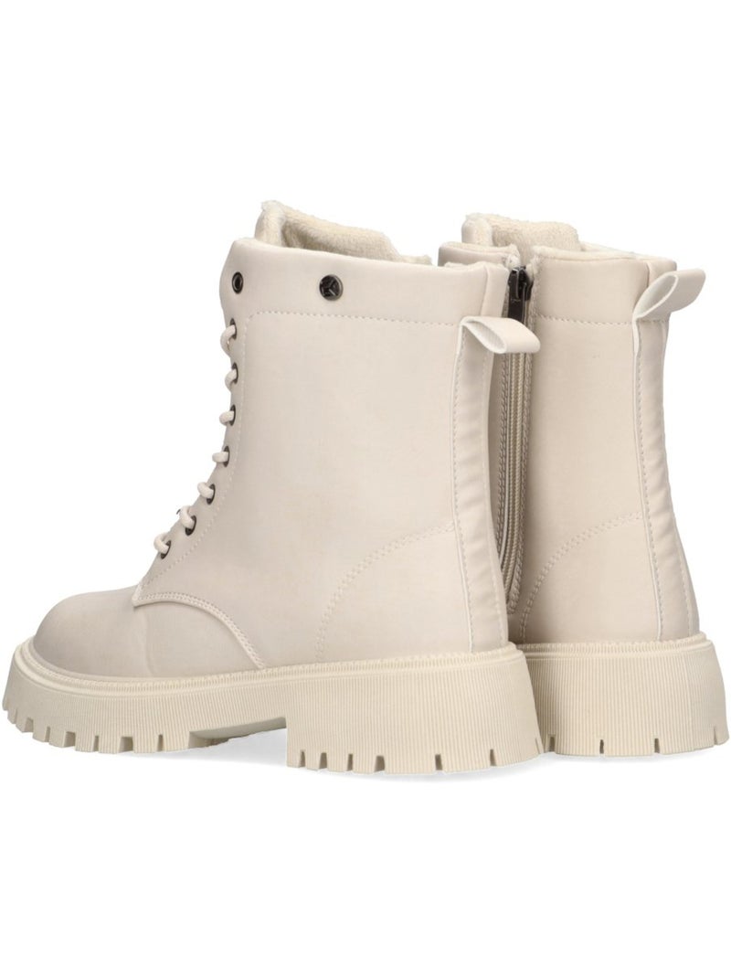 Botin Militar Mujer Suela Plana - Etika Beige - Kiabi