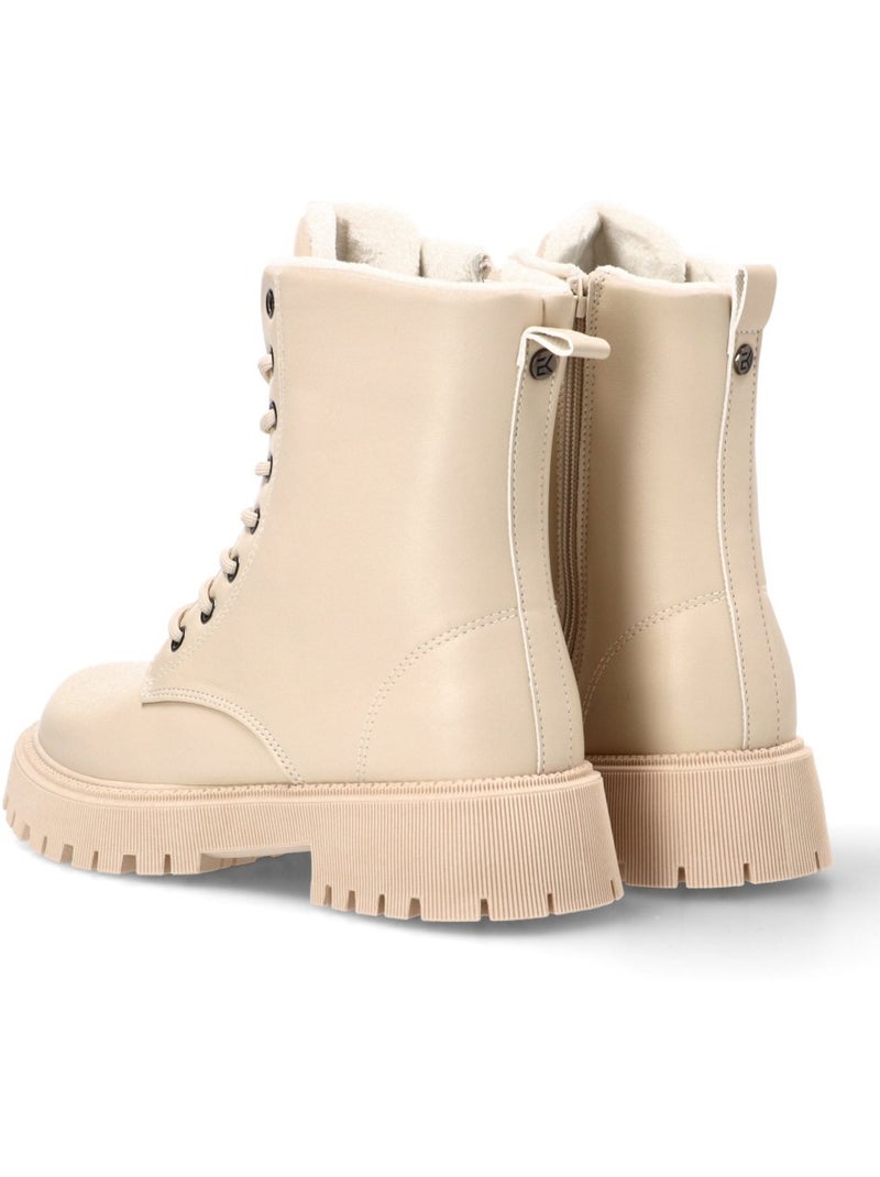 Botin Militar Mujer Suela Plana - Etika Beige - Kiabi