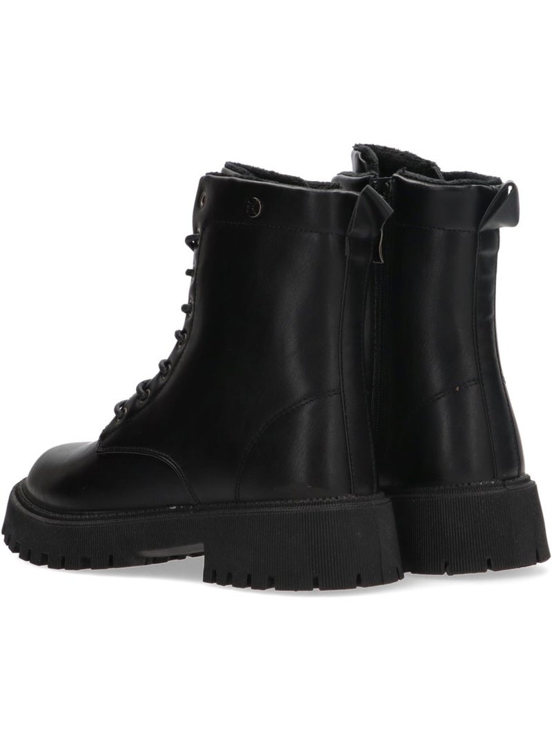 Botin Militar Mujer Suela Plana - Etika Negro - Kiabi