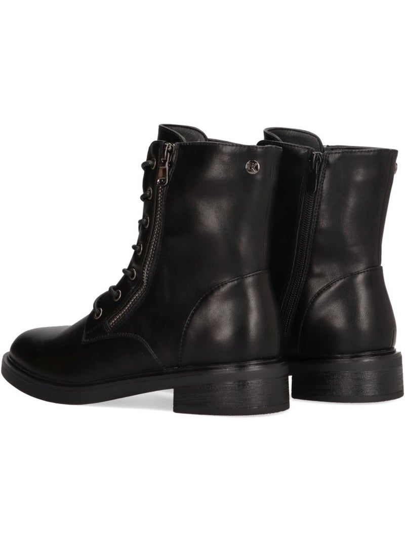 Botin Militar Mujer Suela Plana - Etika Negro - Kiabi