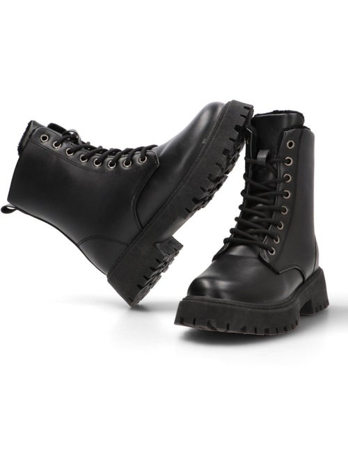 Botin Militar Mujer Suela Plana - Etika - Kiabi