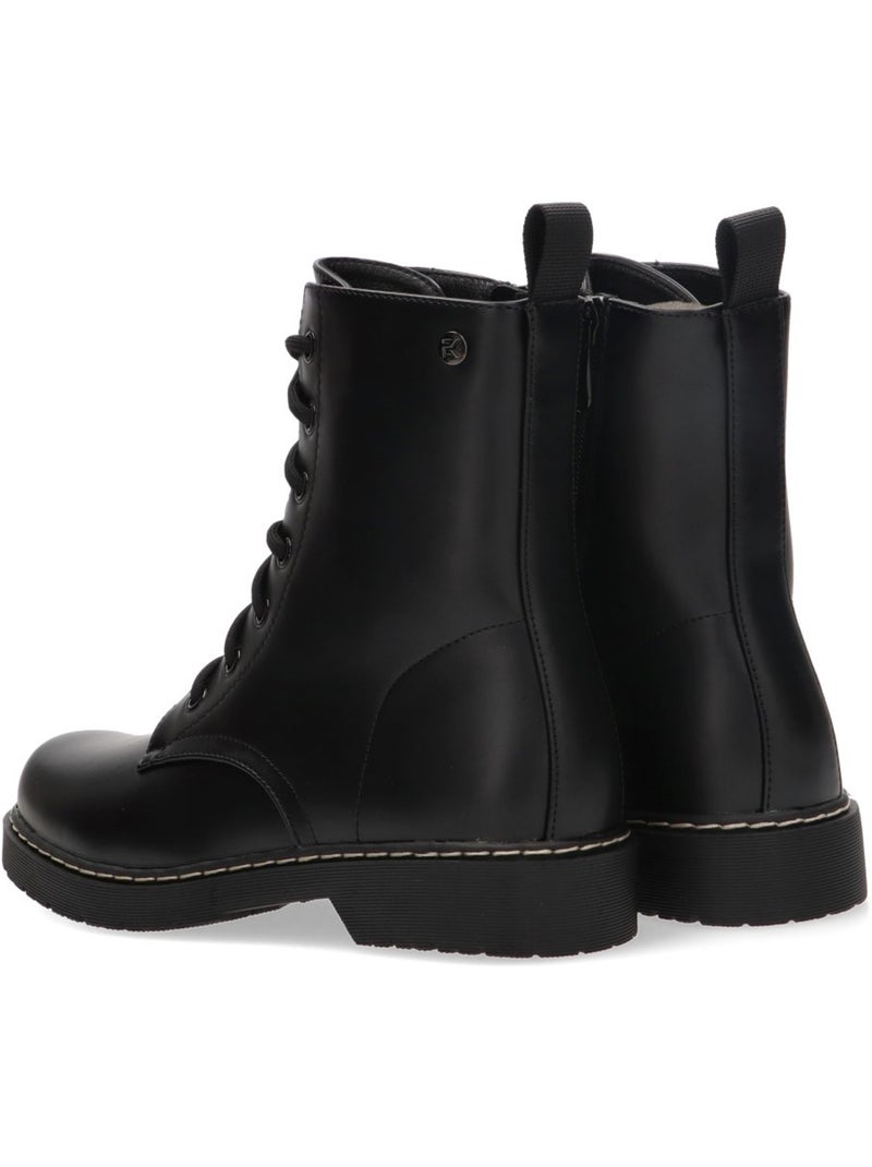 Botin Militar Mujer Suela Plana - Etika Negro - Kiabi