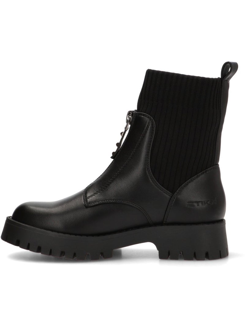Botin Militar Mujer Suela Plana - Etika Negro - Kiabi