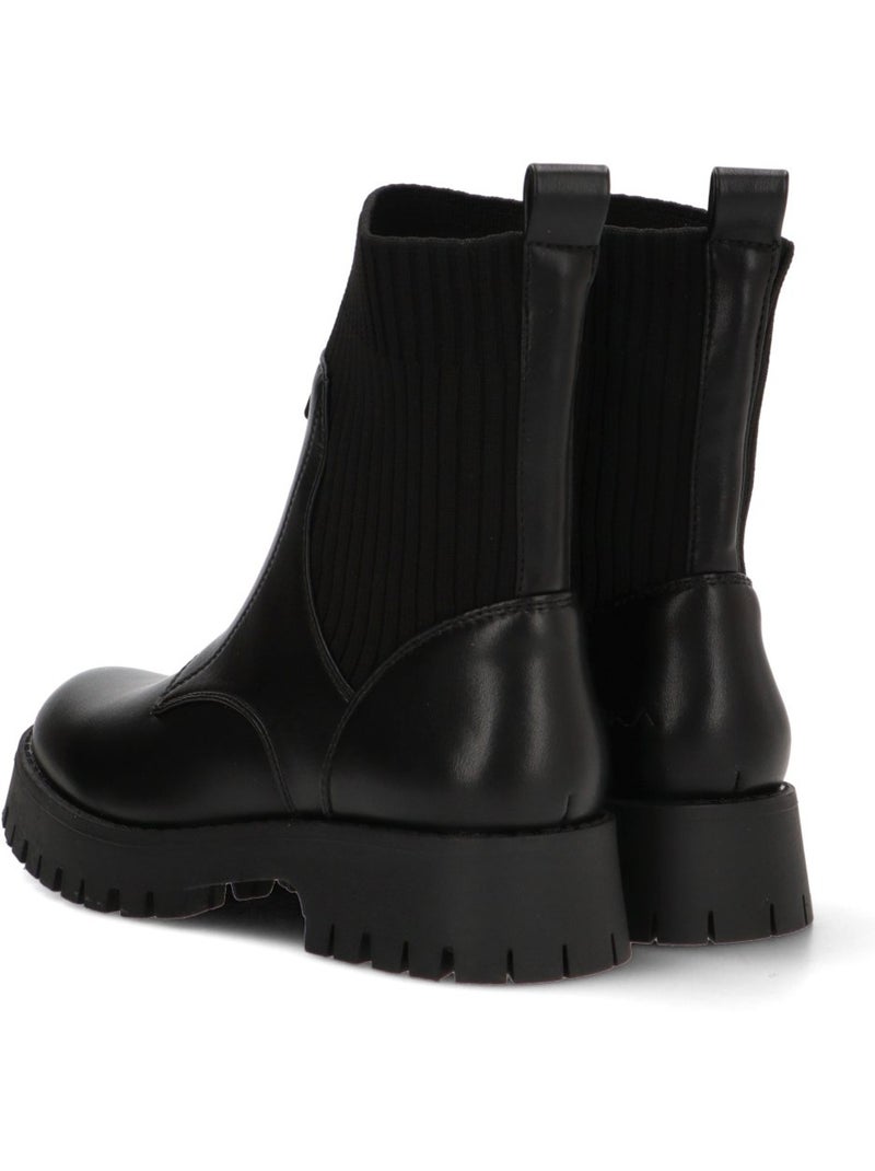 Botin Militar Mujer Suela Plana - Etika Negro - Kiabi