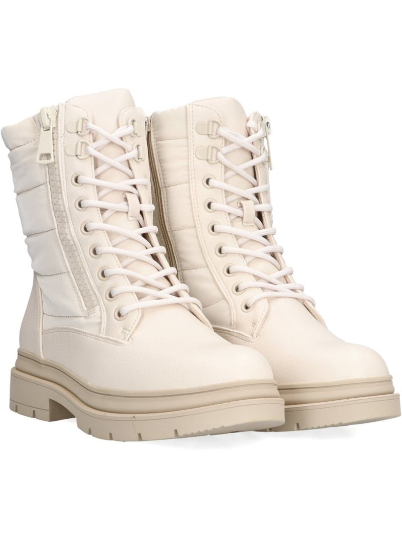 Botin Militar Mujer Suela Plana - Luna Collection Beige - Kiabi