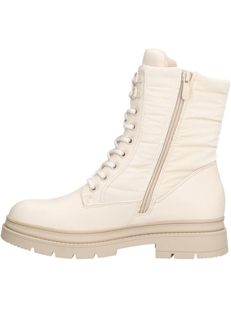 Botin Militar Mujer Suela Plana - Luna Collection Beige - Kiabi